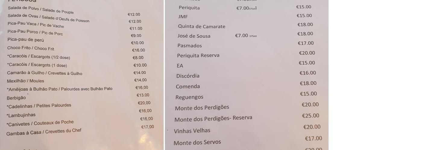 Tasca do Márcio Menu