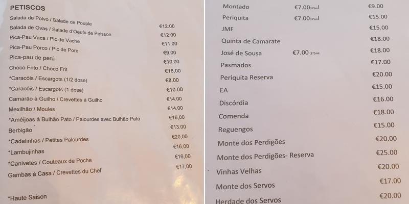 Tasca do Márcio Menu