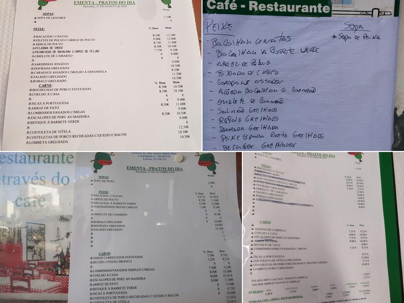 Barrete Verde Menu