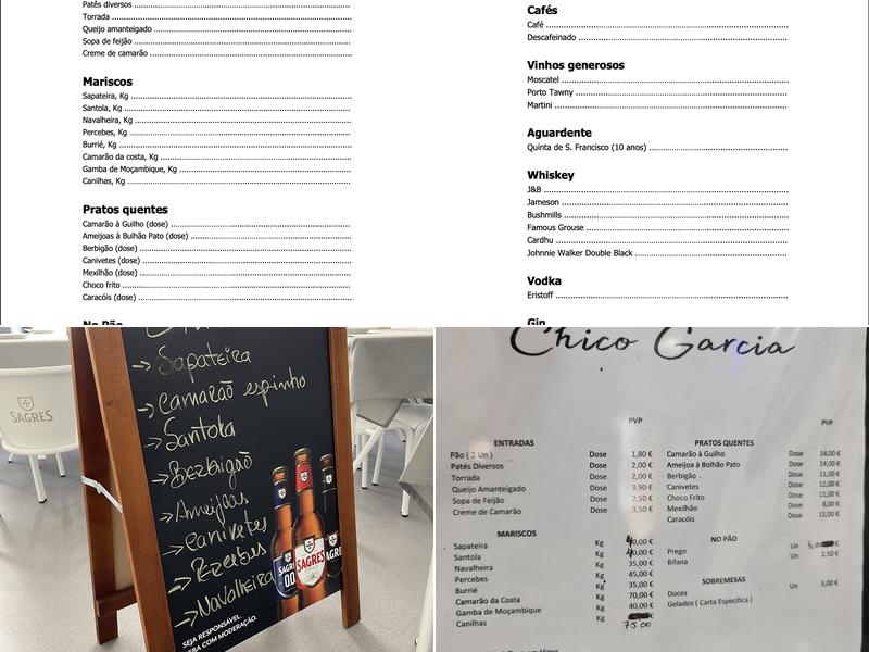 Chico Garcia - Cervejaria & Marisqueira Menu