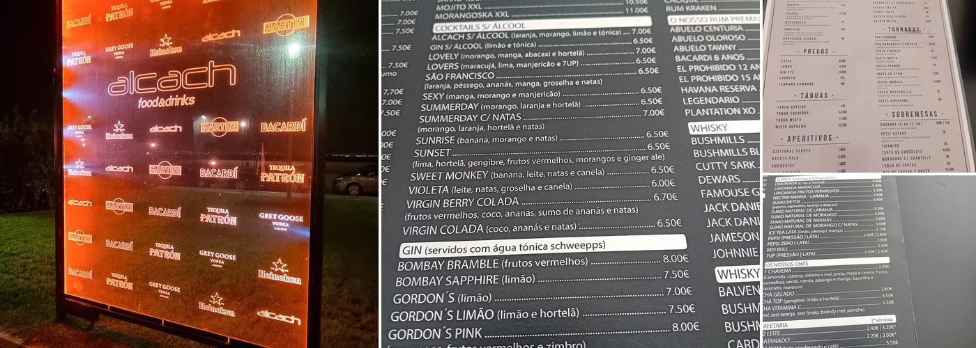 Alcach Bar Menu