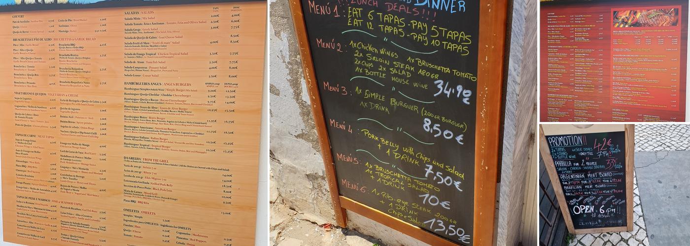 O Touro De Alvor Menu