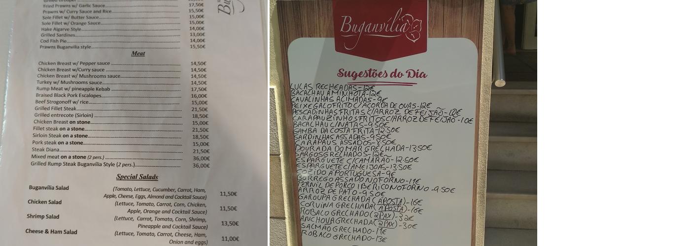 Buganvilia Menu