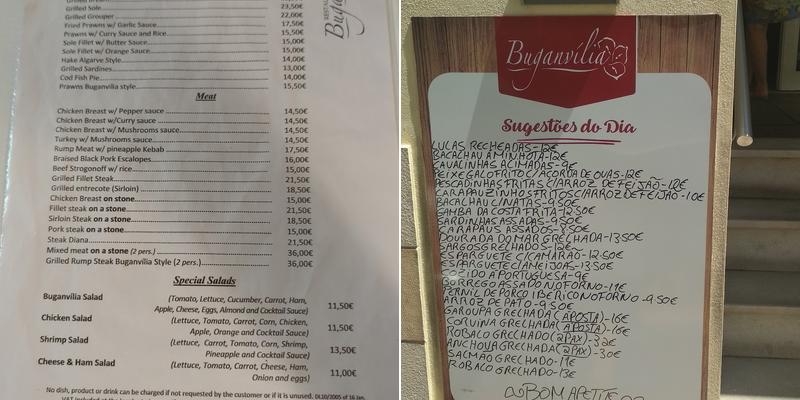 Buganvilia Menu