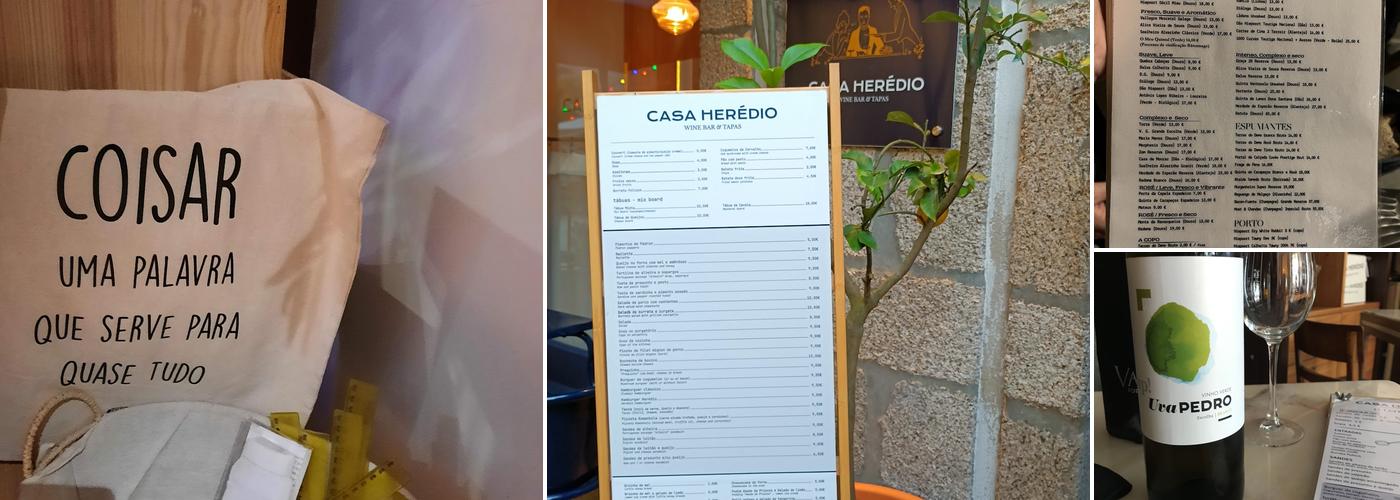 Casa Herédio Menu