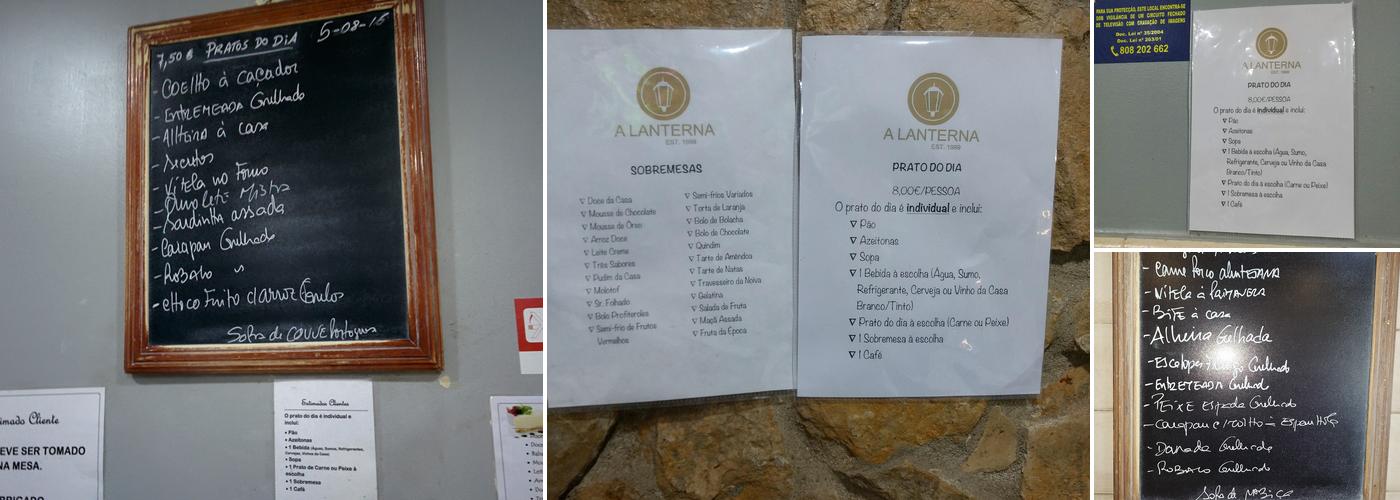 A Lanterna (RESTAURANTE A LANTERNA) Menu