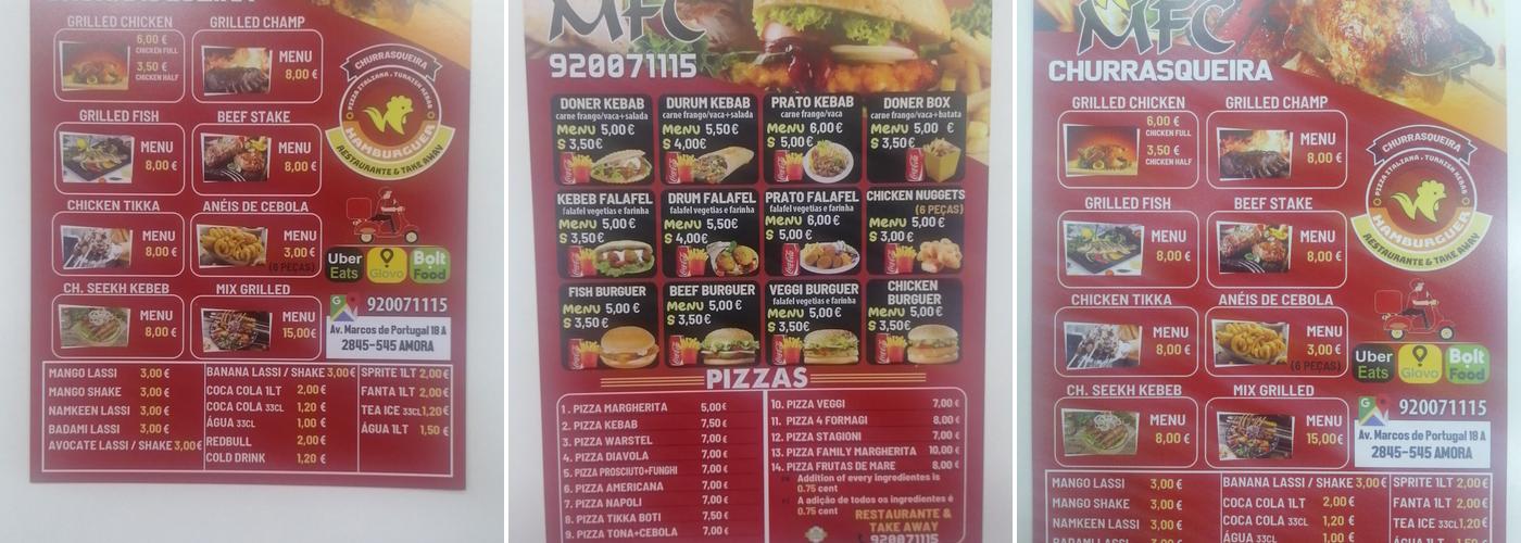 MFC Restaurant Menu
