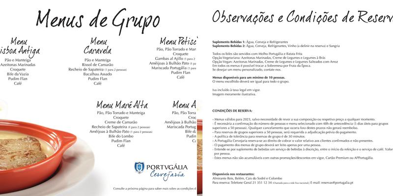 Portugália Balcão Menu