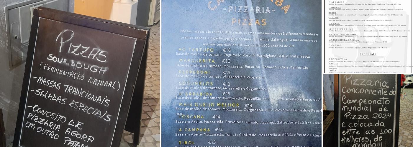 Casa Borba Pizzaria Menu