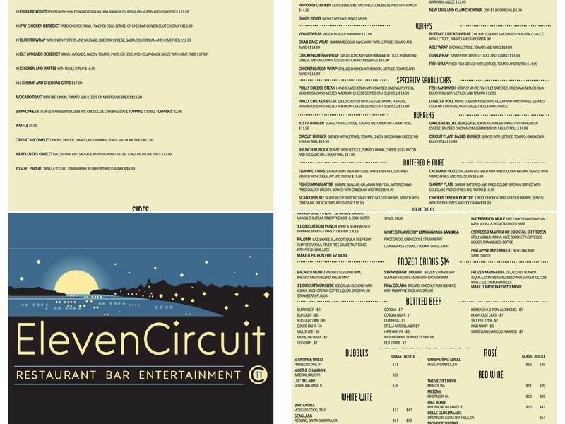 11 Circuit Restaurant and Bar Menu