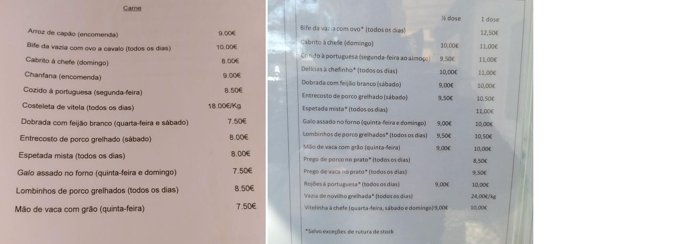 A Taberna do Chefe Menu