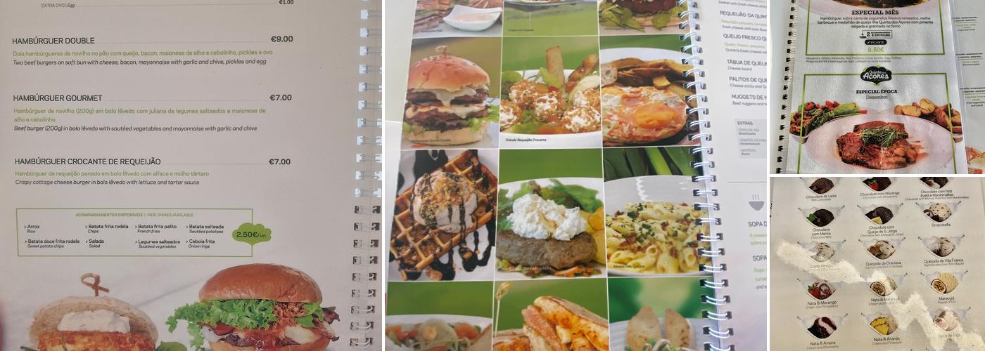 Quinta dos Açores Menu
