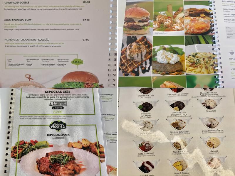 Quinta dos Açores Menu