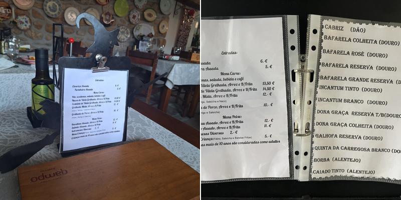 Taberna Costa Menu