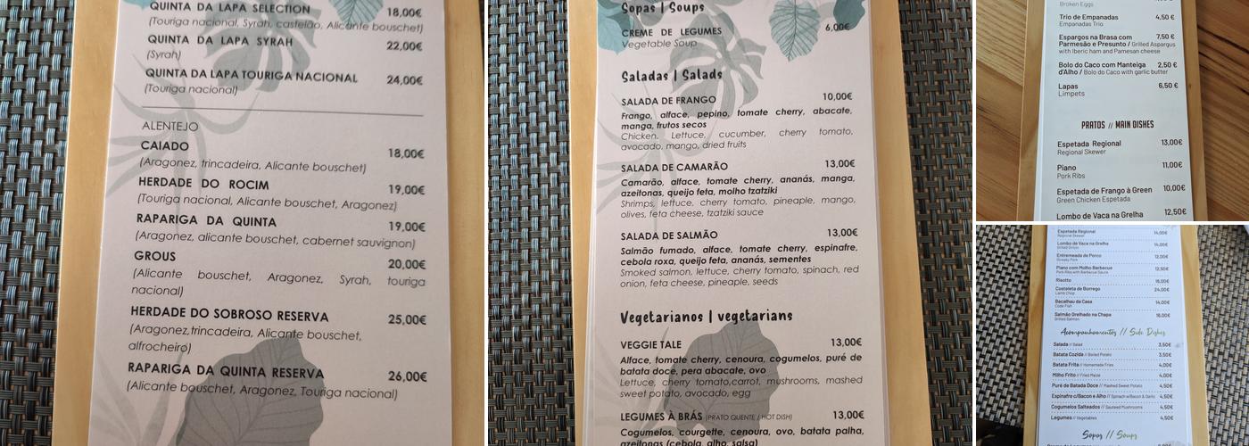 Calheta Green Menu