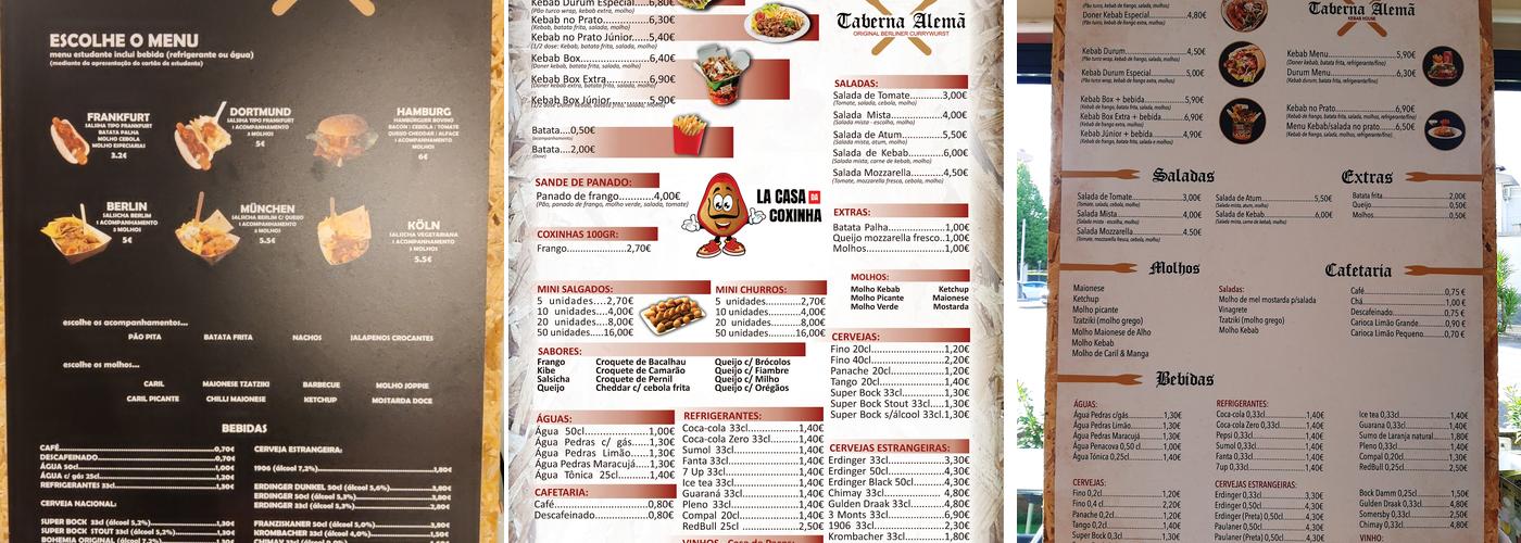 Taberna Alemã Menu