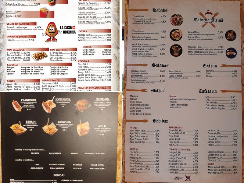 Taberna Alemã Menu