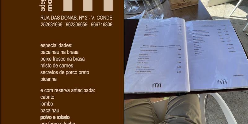 Adega do Monte Menu