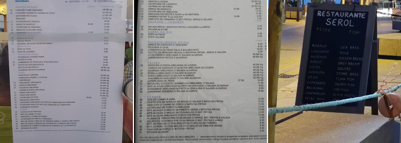 Restaurante O Serol Menu