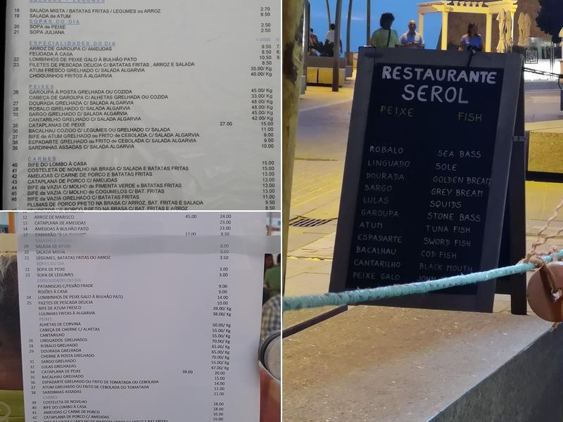 Restaurante O Serol Menu