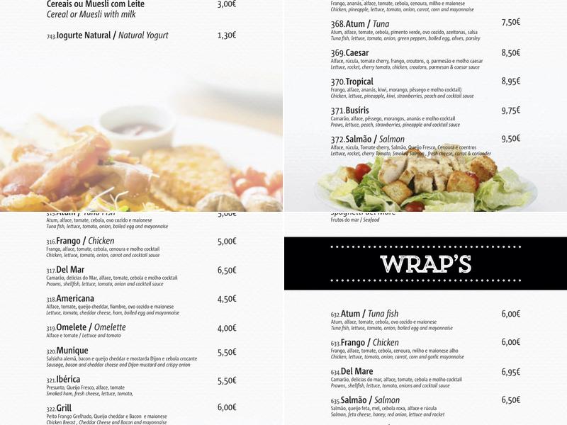 Busiris Café Menu