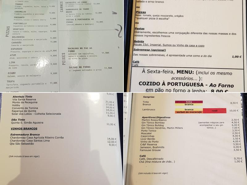 Ao Forno Menu