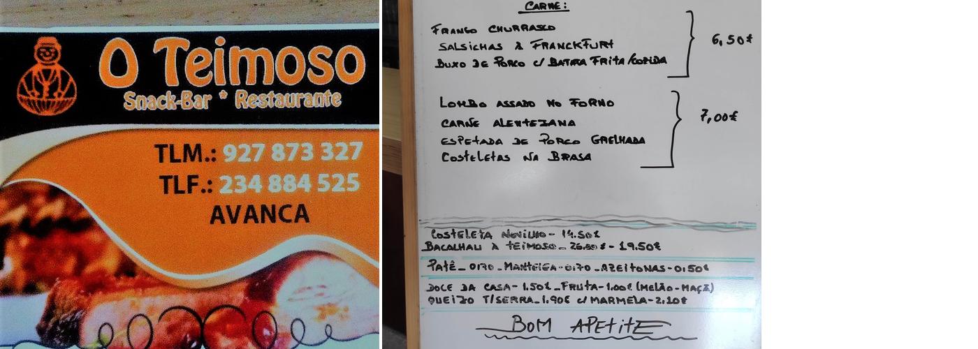 O Teimoso - Prato do dia Menu