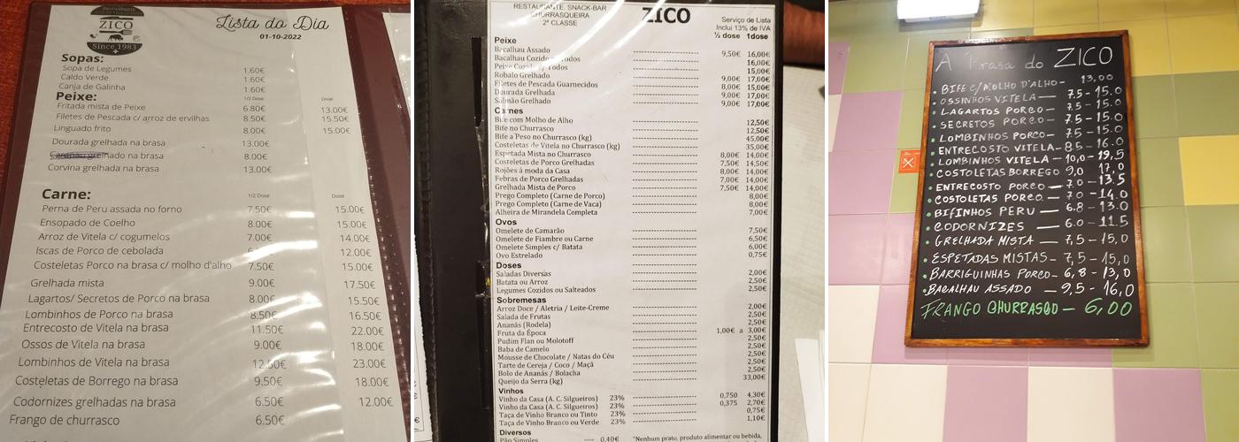 Zico Menu