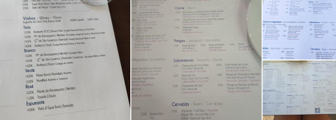 Cais da Tosca Menu