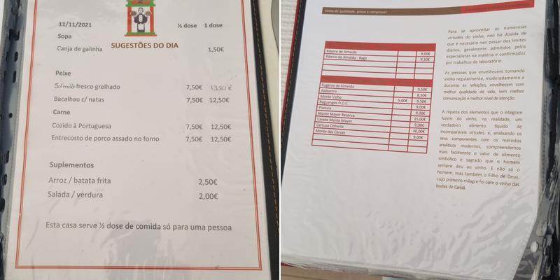 2 Duques Menu