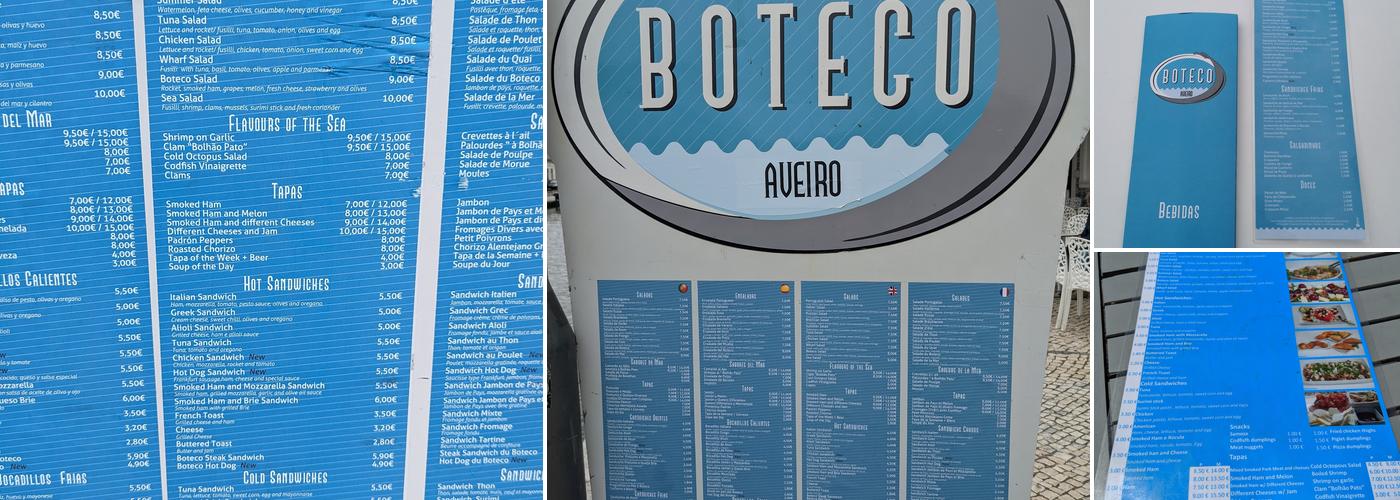 Boteco Aveiro Menu