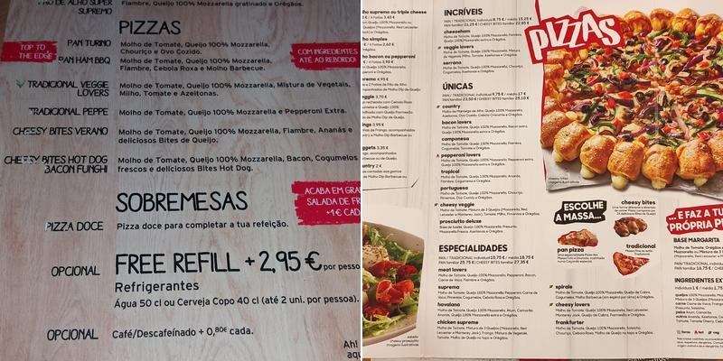 Pizza Hut Fórum Aveiro Menu