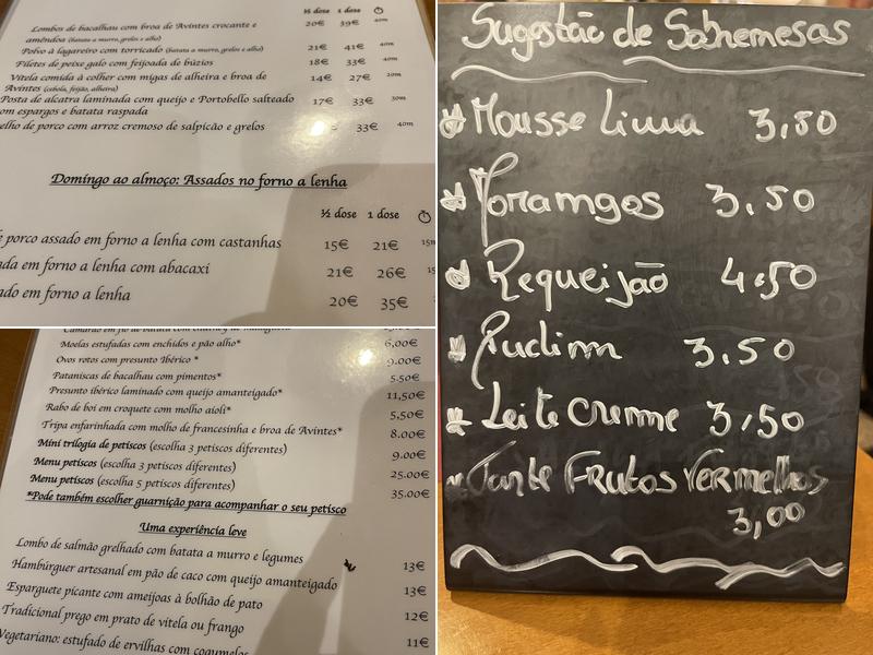 Mesa com Tradição Menu