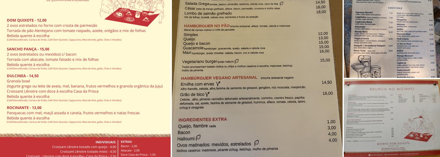 Moinho Dom Quixote Menu