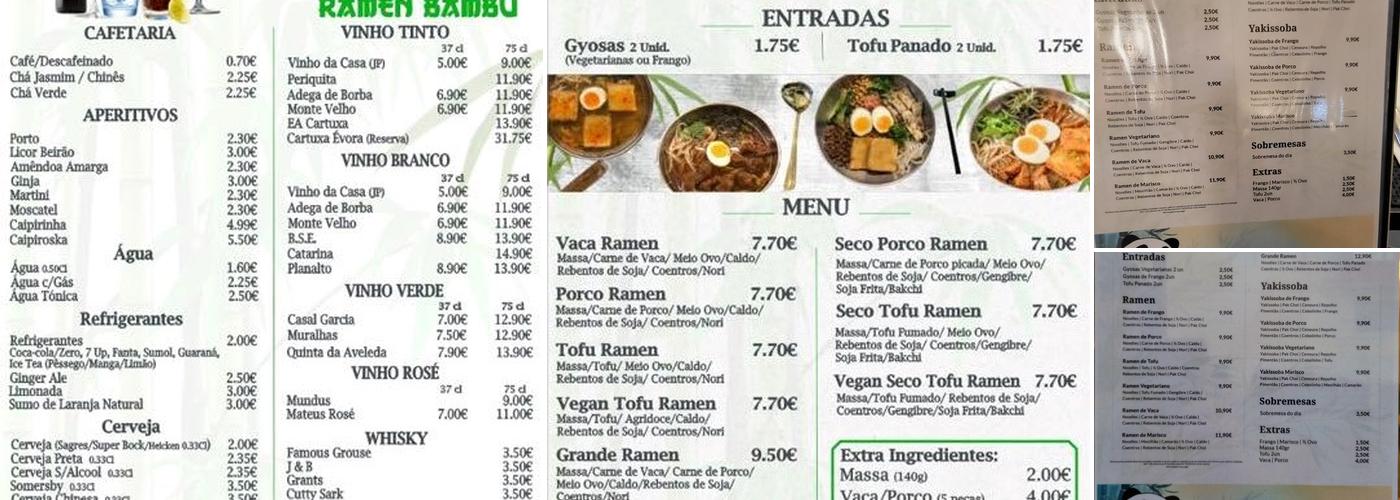 Ramen Bambu Menu