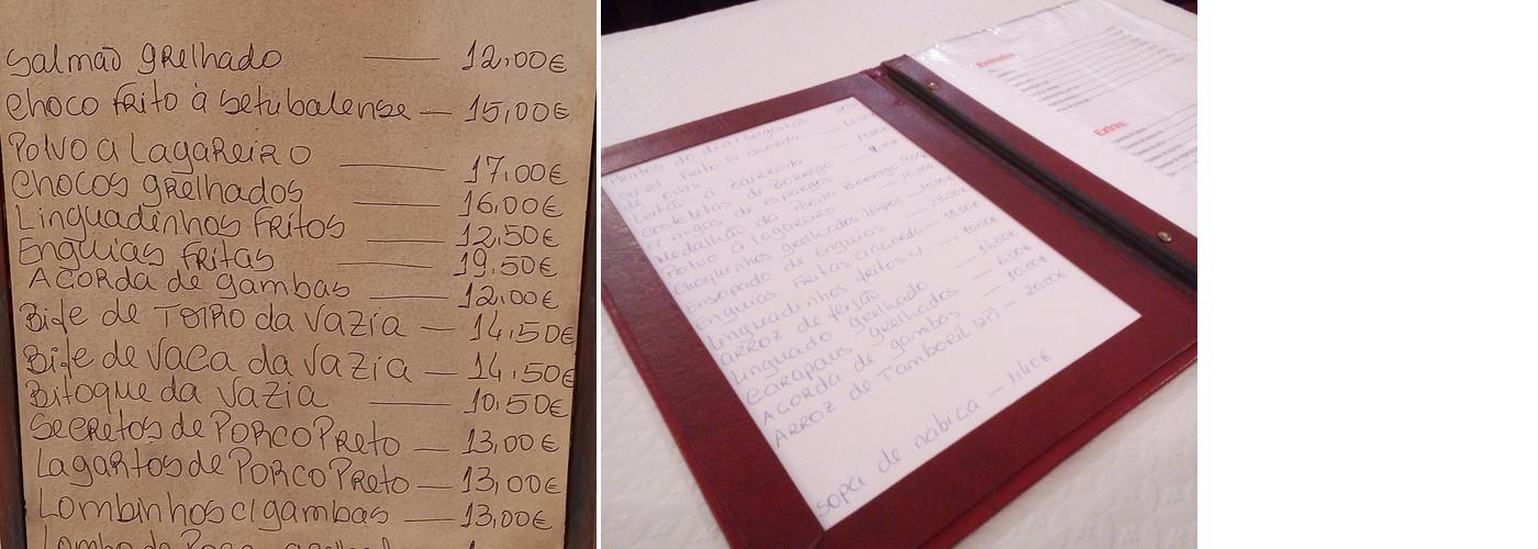 Cabeça de Toiro Menu