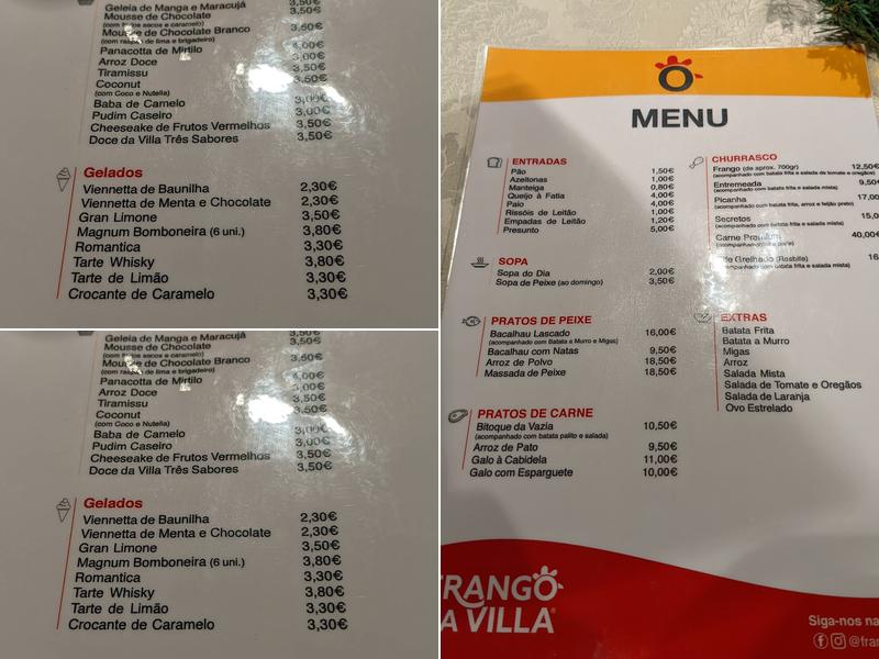 Frango da Villa Menu