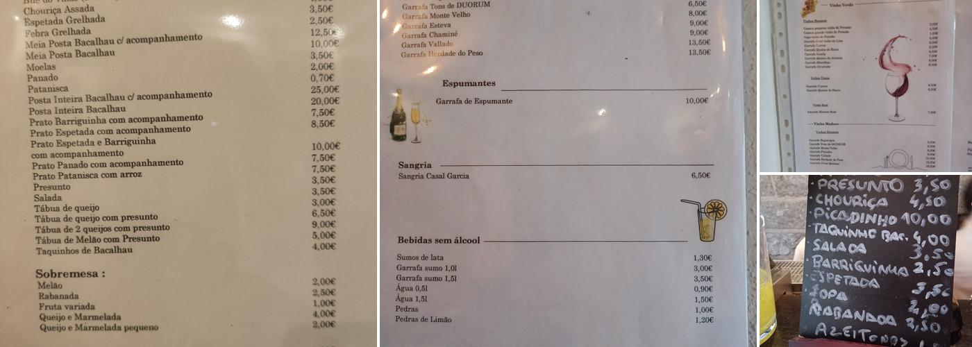 Taberna do Lebre Menu