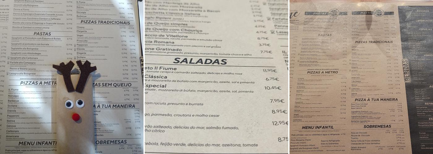 IL FIUME REAL Menu