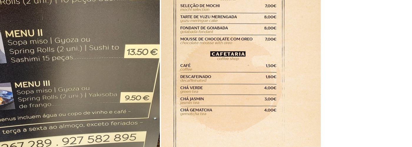 TABERNA SHAKAI Menu
