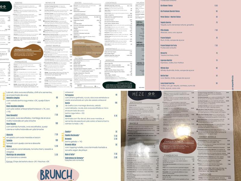 Méze - Brunch, Cocktails & Coffee Menu
