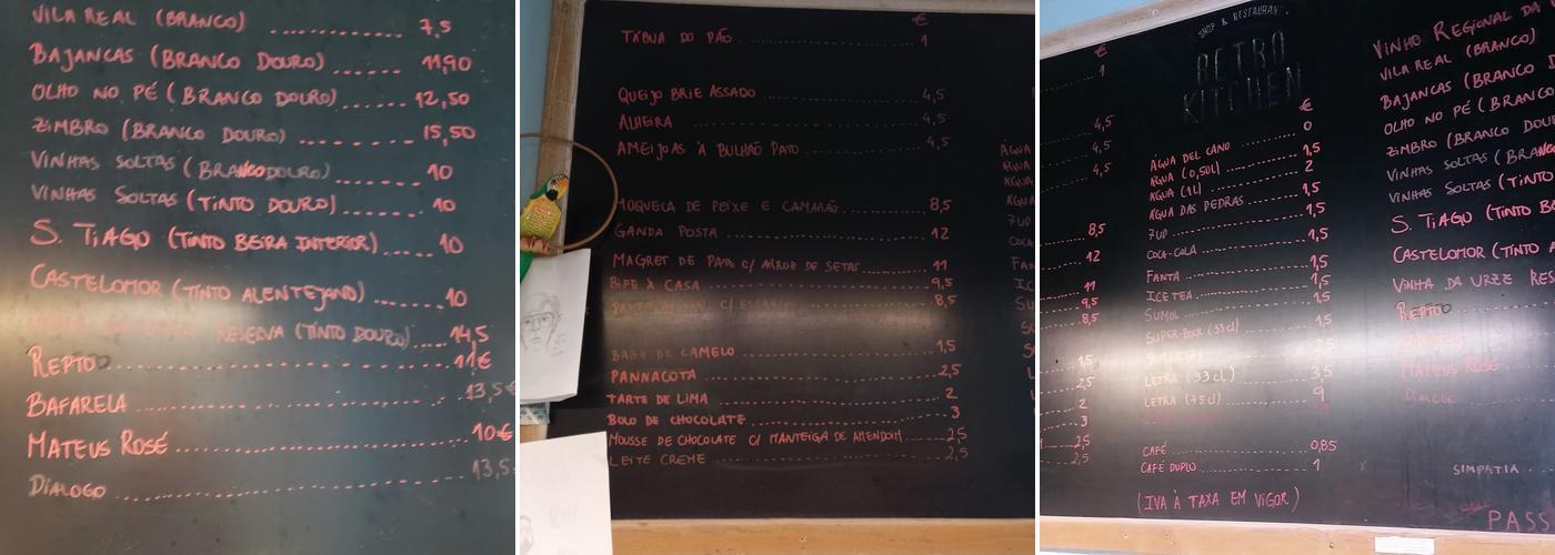 Retrokitchen Menu