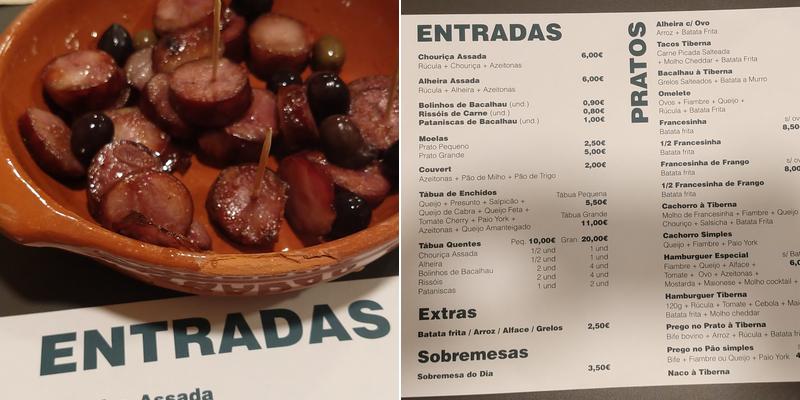 Tiberna Menu