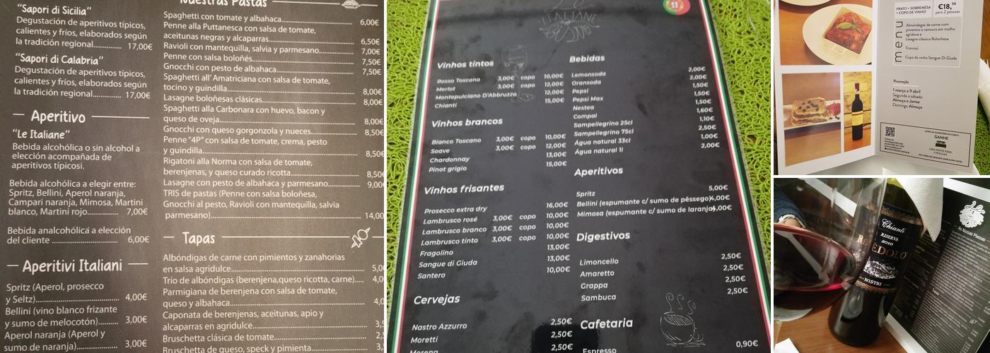 Italiane Bistro Menu
