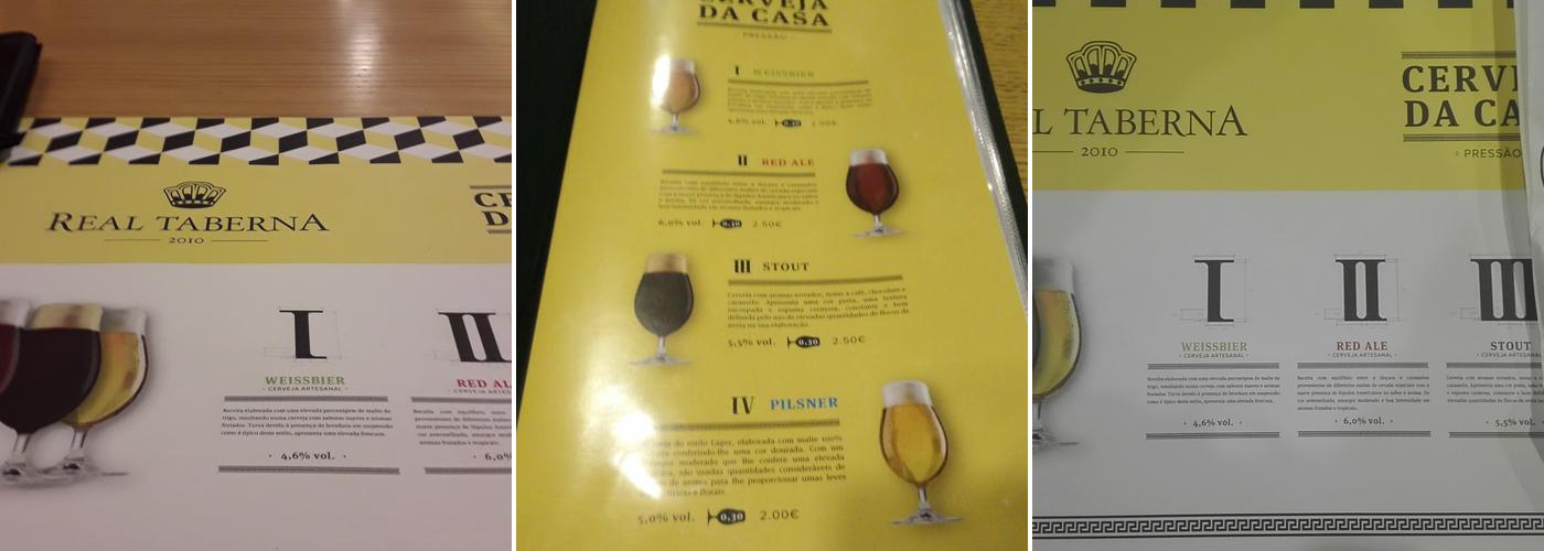 Real Taberna Menu