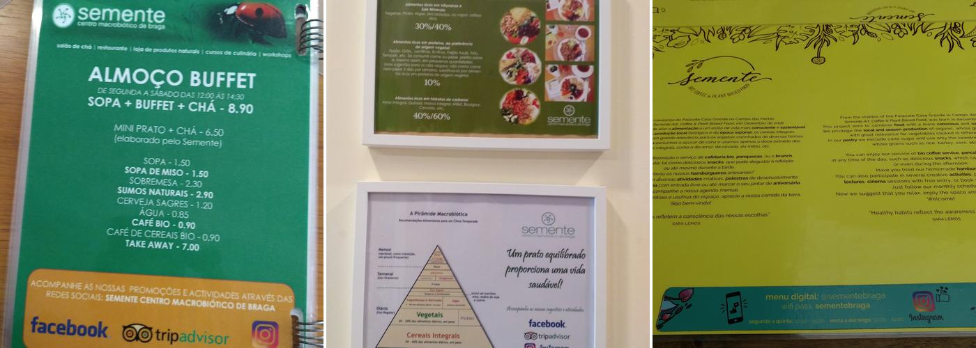 Semente - Centro Macrobiótico Braga Menu
