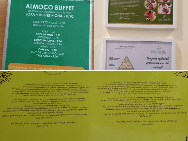 Semente - Centro Macrobiótico Braga Menu