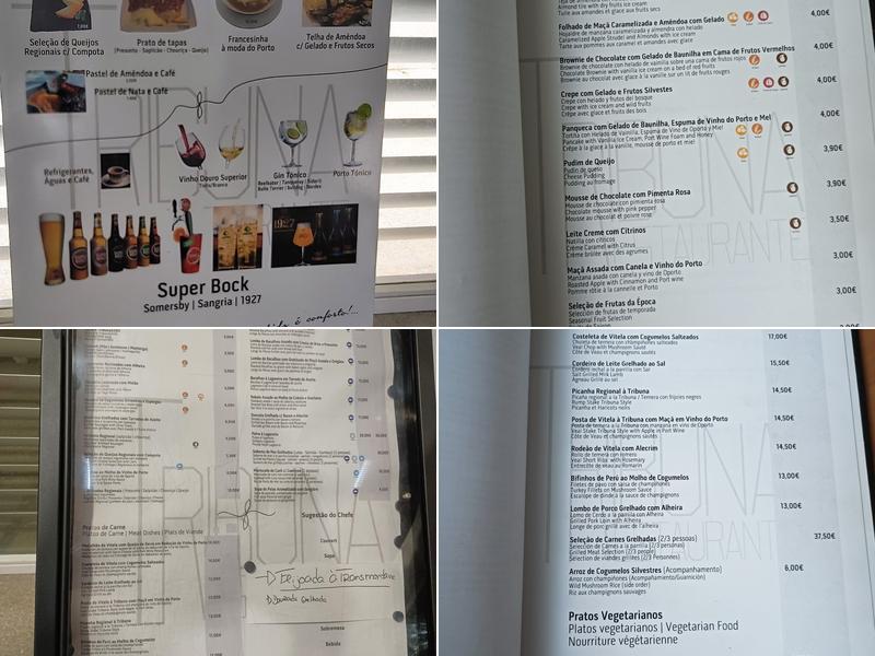 Restaurante Tribuna Menu