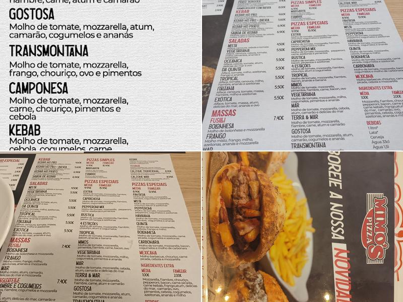 Mimos Pizza Menu