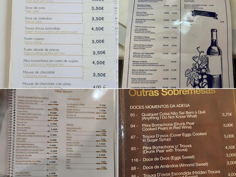 Adega do Albertino Menu